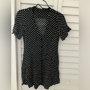 Zara small polka dot black dress